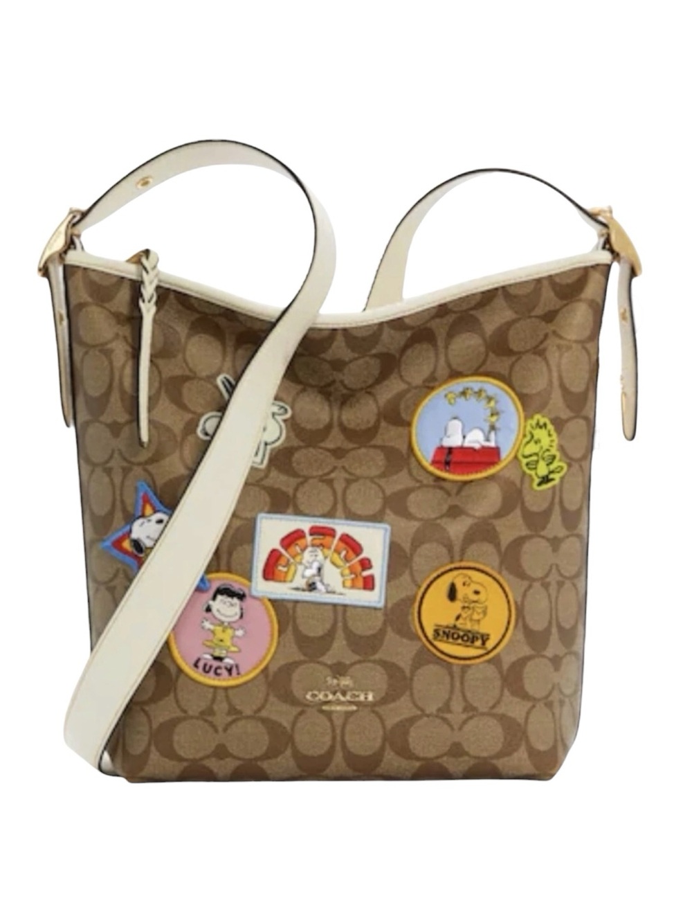 Coach x Peanuts Val Duffle C4112 Signature Canvas Varsity Duffle Bag